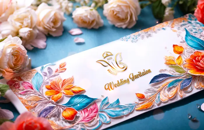 Elegant 3D Floral Wedding Invitation Slideshow
